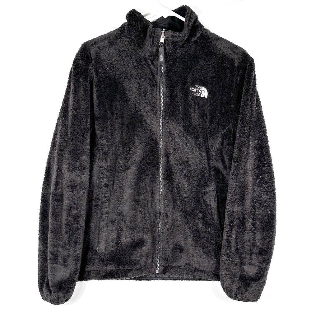 North Face Jacket Women's Large Black Fleece Full Zip Up Soft